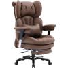 Efomao Sedia ufficio in pelle PU con ricamo X, grande e alta, schienale alto regolabile, sedia da gioco computer, girevole executive 200 kg, poggiapiedi e supporto lombare