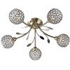 Searchlight Lighting Searchlight Lampada da soffitto a 5 bracci. Finitura in vetro e ottone anticato. Rif. 6575-5ab, 165 W, antica brass