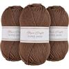 Utopia Crafts Super Aran - Filato per lavori a maglia e uncinetto, 3 pezzi, 100 g (beige caldo)