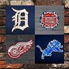 kexle Targa decorativa da parete in metallo riciclato vintage Michigan vintage retrò per tifosi di sport Detroit Art Shop Man Cave Bar Garage 30,5 x 30,5 cm