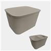 Ecoplast | Contenitore Multiuso Cappuccino Large con Coperchio e Separatore - Scatola Organizer Salvaspazio per Armadi, Ripostigli e Uffici