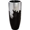 GILDE Vaso XXL Konus in fibra di vetro - nero/argento - lucido - altezza 80 cm x diametro 36 cm