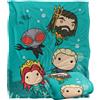LOGOVISION Aquaman And The Lost Kingdom Chibi Action Coperta super morbida al tatto setoso - 152 x 127 cm