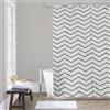 Gedy Tenda Doccia Tessuto Impermeabile in Poliestere Texture Zig Zag, Dimensioni L 240 x H 200 cm 16 Anelli Inclusi, Tenda Vasca Bagno Resistente a Muffa e Acqua, Bordi Cuciti Lavabile in Lavatrice