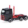 Herpa Modellino camion Scania 143 Streamline trattore stradale 3 assi (6x4), nero, miniatura in scala 1:87, da collezione, Made in Germany, in plastica