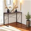 FurnitureR Tavoli consolle da soggiorno, tavolino pieghevole per ingresso, tavolo portaoggetti per corridoio, cornice in MDF e metallo, non richiede montaggio, 100 x 50 x 75 cm, NNOCE