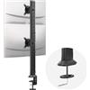 Hemudu Supporto Monitor Doppio, Braccio Monitor Scrivania Regolabile in Altezza per Schermi LCD LED da 13 a 34 Pollici, Inclinazione 25°, Rotazione 360°, Girevole 100°, Capacità di Peso Fino a 20 kg