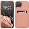 kwmobile Custodia Compatibile con Apple iPhone 14 Cover - Back Case Cellulare con Slot Porta Carte - Morbida in Silicone TPU pompelmo rosa