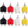 KUOQIY 8 Pezzi Adattatore RCA Splitter, RCA 1 Maschio a 2 Femmina Connettore Phono AV Video Y Splitter, per Subwoofer, Altoparlanti, TV, Audio Digitale, Nichelato - Multicolore