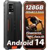 Blackview Rugged Smartphone(NFC) Android 14, 12GB+128GB/2TB Espandibile/Octa-core, 285g&13.5mm, 6.56'' HD+, NFC/Fingerprint/Modalità Guanto/4G Dual SIM Cellulare Robusto