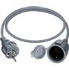 HuaLiSiJi Cavo di Prolunga Schuko 16A 250V Prolunga Schuko Impermeabile con Contatto di Protezione Cavo prolunga IP44 per Esterno o Interno, Casa, Ufficio (Grigio, 2 m)