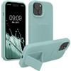 kwmobile 1x Custodia Compatibile con iPhone 15 - Cover Supporto Dita - Back Case per Smartphone - Protezione Gommata menta