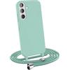 MyGadget Cover per Samsung Galaxy S25 Plus - Custodia con Corda - Case con Cordino Opaca Antiurto | Bumper con Laccio | Tracolla - Practical Stylish - Verde Menta