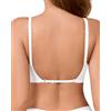 SHARICCA Reggiseno con schiena scoperta da donna, scollo a V, senza cuciture, senza ferretto, reggiseno a schiena bassa, spalline Multiway, morbido traspirante, Bianco-1P03, XL