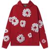 ZEZEZ Fashion Brand Denim Tears Tuta da uomo e donna con stampa in schiuma Giacca e pantaloni con cappuccio, felpa con cappuccio, felpa con cappuccio (felpa con cappuccio red, XL)
