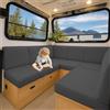 ZGDDPZA Copricuscini Elasticizzati per Sedili Camper e Roulotte, Fodere per Cuscini Divano da Interno ed Esterno, Antiscivolo, Tessuto Jacquard Resistente e Lavabile (Grigio scuro,L 150-190cm W 50-65cm)