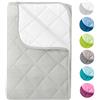 WOMETO, trapunta estiva leggera, 135x200, per campeggio o per l'estate, OekoTex 100, 700 g circa,trapunta in colori vivaci: verde, beige, turchese, arancio e bianco, 100% poliestere, Steppbett Sommer, 135 x 200