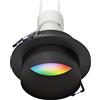 ledscom.de Cornice da incasso a soffitto KRON, rotonda, nera opaca, incl. Smart Home RGBW GU10 LED 473lm