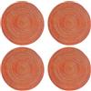 ALMLWIAJ Set di 4 Tovagliette Rotonde Lavabili, Tovagliette Rotonde Blu Intrecciate, Antisporco, Resistenti al Calore, Tovagliette Rotonde (Rosso-M-30CM)