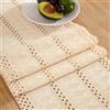 Miuyunya Runner Tavola Moderno, Retrò Bohémien Centrino Rettangolare Cotone Lino Lavabile Rustico Fattoria Macramè Runner da Tavolo Decorazione per Cucina Festa Compleanno 30 x 183 Giallo Ocra