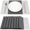 SUEH DESIGN Tovagliette Americane 8 Pezzi PVC 45 x 30cm Set Grigio