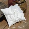 EinsSein Cuscino Portafedi Matrimonio Fiori 15x15 cm Crema Avorio | Cuore con Pizzo Strass e Nastro Satin | Cuscinetto Piccolo Elegante per Fedi Nuziali e Anelli | Porta Anelli Romantico Nozze