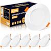 Wonkelly Faretto a LED da incasso, 230 V, 6 W, faretto da soffitto, bianco freddo 6000 K, faretto da incasso, 600 lm, impermeabile, diametro foro Φ68 - 80 mm, IP44, illuminazione da soffitto per sala soggiorno