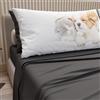 PETTI Artigiani Italiani - Lenzuola Animali con Gatti e Cani in Cotone con Federe in Stampa Digitale, Lenzuola Matrimoniali, Completo Letto Matrimoniale Grigio Scuro, 100% Made in Italy