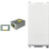 Vimar Plana 0T14613 Supporto 3 moduli, con viti, per scatole 3 moduli, 10 pezzi + VIMAR 0R14001 Plana Interruttore 1P 16 AX 250 V, illuminabile, tasto sostituibile, bianco.
