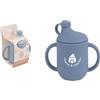 DORON & CHARLIE - Gobelet D'Apprentissage - Repas Enfant - 056741 - Bleu - Silicone - 150 ml - Compatible Micro Onde - Machine à Laver - Facile à Nettoyer - Tasse Bébé - À Partir de 4 mois