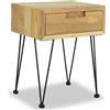 vidaXL Comodino 40x30x50 cm in Legno Massello di Teak Cassettiera Mobiletto
