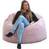 bananair - Pouf Poltrona Sacco in Velluto a Coste - Morbido e Confortevole - Imbottitura in Schiuma, Ottimo Supporto per la Schiena - Pouf Divano Gigante (100 cm, Rosa)