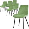 ML DESIGN modern living ML-Design Set di 6 Sedie per Sala da Pranzo Verde Salvia Seduta in Velluto con Gambe in Metallo Nero Sedie da Cucina con Schienale Poltroncina da Soggiorno Poltrone Imbottite per Ufficio