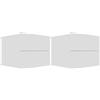 vidaXL 2X Comodini Cassettiere Mobili Arredi Camera Letto Armadietti Casa Robusti Eleganti Moderni Bianchi 40x30x30 cm in Truciolato