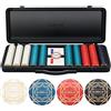 SLOWPLAY Nash - Set di fiches da poker in ceramica per Texas Hold'em, 500 pezzi [chip vuoti], 39 mm e 10 g ciascuno, dispone di una custodia per chip di fascia alta con guscio in policarbonato tedesco