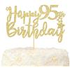 LOVENJOY Happy 95th Birthday Cake Topper Oro Glitterato Hello 95 e Favolosa Decorazioni Torta Compleanno
