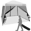 RELAX4LIFE Gazebo da Giardino Pieghevole 3x3M, Gazebo da Esterno Impermeabile e Resistente, Altezza Regolabile, Tenda Gazebo per Fiere, Mercato, Campeggio (3x3x2,37/2,46/2,55M, Bianco)