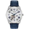 Bulova Orologio Skeleton Quarzo Uomo con Cinturino in Pelle 96A206