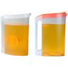 Pomurom 2 Brocche per Acqua, 2,2 Litro Caraffa in Plastica con Coperchio e Manico, Brocca Acqua da Tavola, Trasparente Contenitore per Bevande Frigo per Tè Calda e Fredda, Limonata, Caffè, Latte e Succo