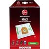 Hoover H63 Sacchetti per Aspirapolvere, Originali, in Microfibra, Pure EPA, sistema Anti-Odore ai Carboni Attivi, compatibili con Traini Hoover, 4 Pezzi