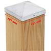 VIVAGARDEA 10x Cappuccio per Palo a Piramide 121 x 121 mm in Acciaio Zincato a Caldo - Protezione per Paletti in Legno 120 x 120 mm con Fori di Fissaggio