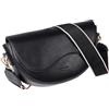hongking Borsa a tracolla da donna, in pelle, con tracolla larga regolabile, per donne e ragazze, per viaggi, shopping, lavoro, colore nero, Nero , 22CM