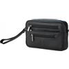 GERMANUS Borsa Oliver da polso, pochette per uso quotidiano per uomo e donna in vera pelle, Nero