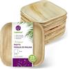 GoBeTree Piatti Foglia di Palma 25 Piatti Monouso Quadrati da 15 cm. Stoviglie in legno rustico per barbecue e feste di compleanno.