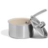 Made In Pentole - Casseruola antiaderente CeramiClad da 2 QT con coperchio - 5 strati rivestito in acciaio inox con manico stay-cool - Pentole professionali - Made in Italy - Compatibile con induzione