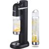 OSCEVIA Gasatore Acqua Frizzante per Casa, Macchina per Soda con 2 Bottiglie Senza BPA (1L + 0.5L), Compatibile con Bombola CO₂ 60L (Non Inclusa), Nero