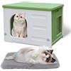 HiCaptain Casa per Gatti in Plastica per Uso Interno ed Esterno, Rifugio per Gatti Selvatici Casa per Gatti Impilabile Isolata Impermeabile con Tappeto - Verde
