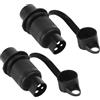 leruiyezs Presa Spina 12v 3 Poli per Trattore con Connettori Impermeabili DIN 9680 CE ROHS Femmina Standard Europeo per Rimorchio Compatibile con Camion Roulotte Barca RV Auto
