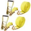DAJAVE Set di 2 Cinghie con Cricchetto e Gancio 6m, 3000kg, 50mm Cinghia Fissaggio a Cricchetto Ratchet, Resistenza alla Rottura, Cinghia a Cricchetto, Cinghie con Gancio per Moto, Traslochi e Carico