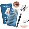 NAGARAKU Ciglia Autoadesive con Pinzette Set 48 Cluster DIY Ciglia Finte Senza Colla Rimozione Ciglia Premere Riutilizzabili Pre-Incollate Volume Morbido Aspetto Naturale Girasole (0,07mm C 10-12mm)